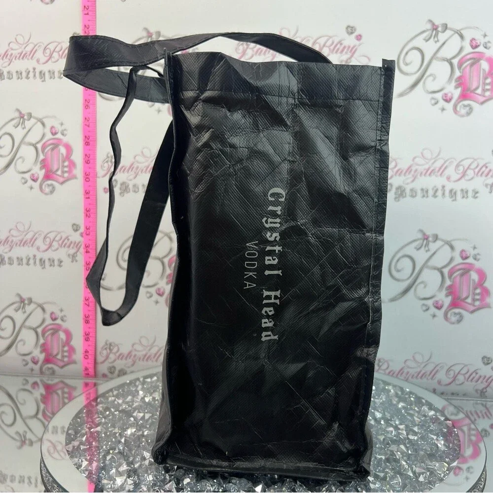 Crystal head Vodka bag tote reusable skull Black Skull Tote